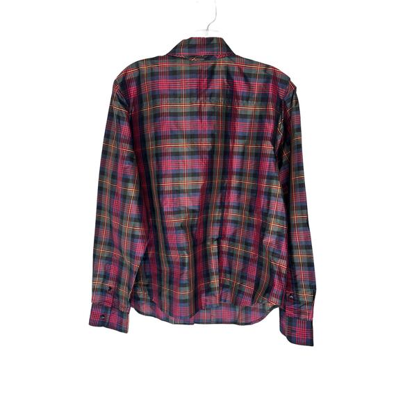 NWT Ralph Lauren Silk Georgette Harvest Plaid Button Down Blouse Size Large - Picture 10 of 13